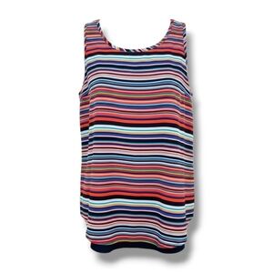 Olive & Oak Women’s Colorful Striped Sleeveless Blouse Small
